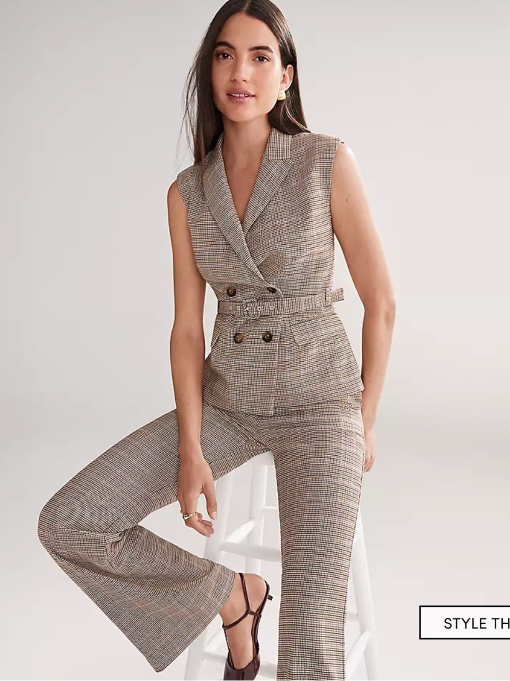 Ann Taylor Plaid Straight Pant